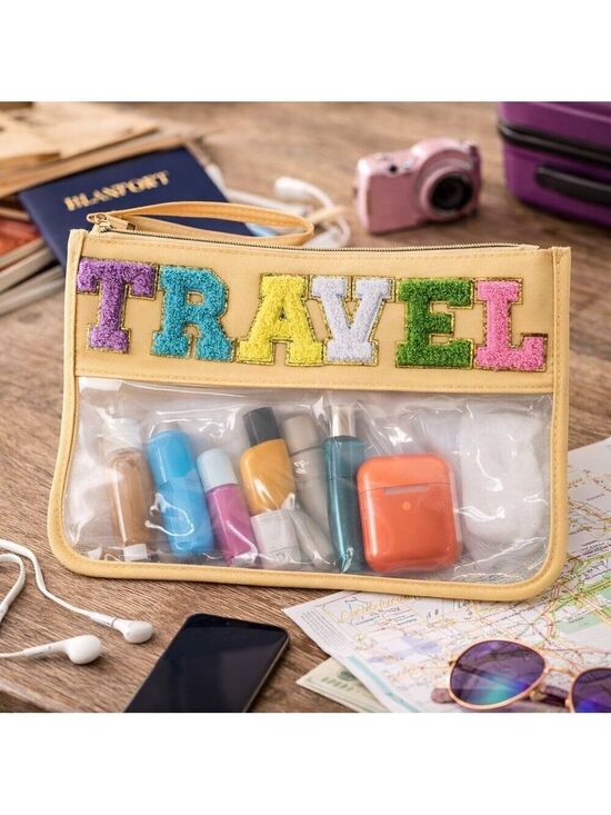 Handbags - Clear Travel Pouch Colorful Lettering Wristlet